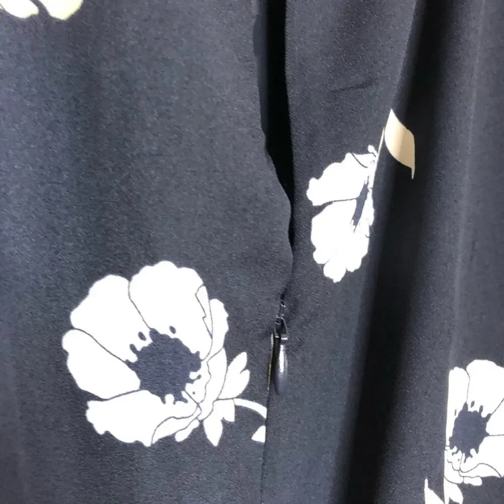 Ann Taylor navy blue yellow white floral jumpsuit size 2
